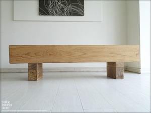 「 O様 ご予約商品 」オールドチーク総無垢材 ベンチ角W150cm 一枚板 長椅子 イス 椅子 丸太 ナチュラル 古材 一点物 手作り 世界三大銘木