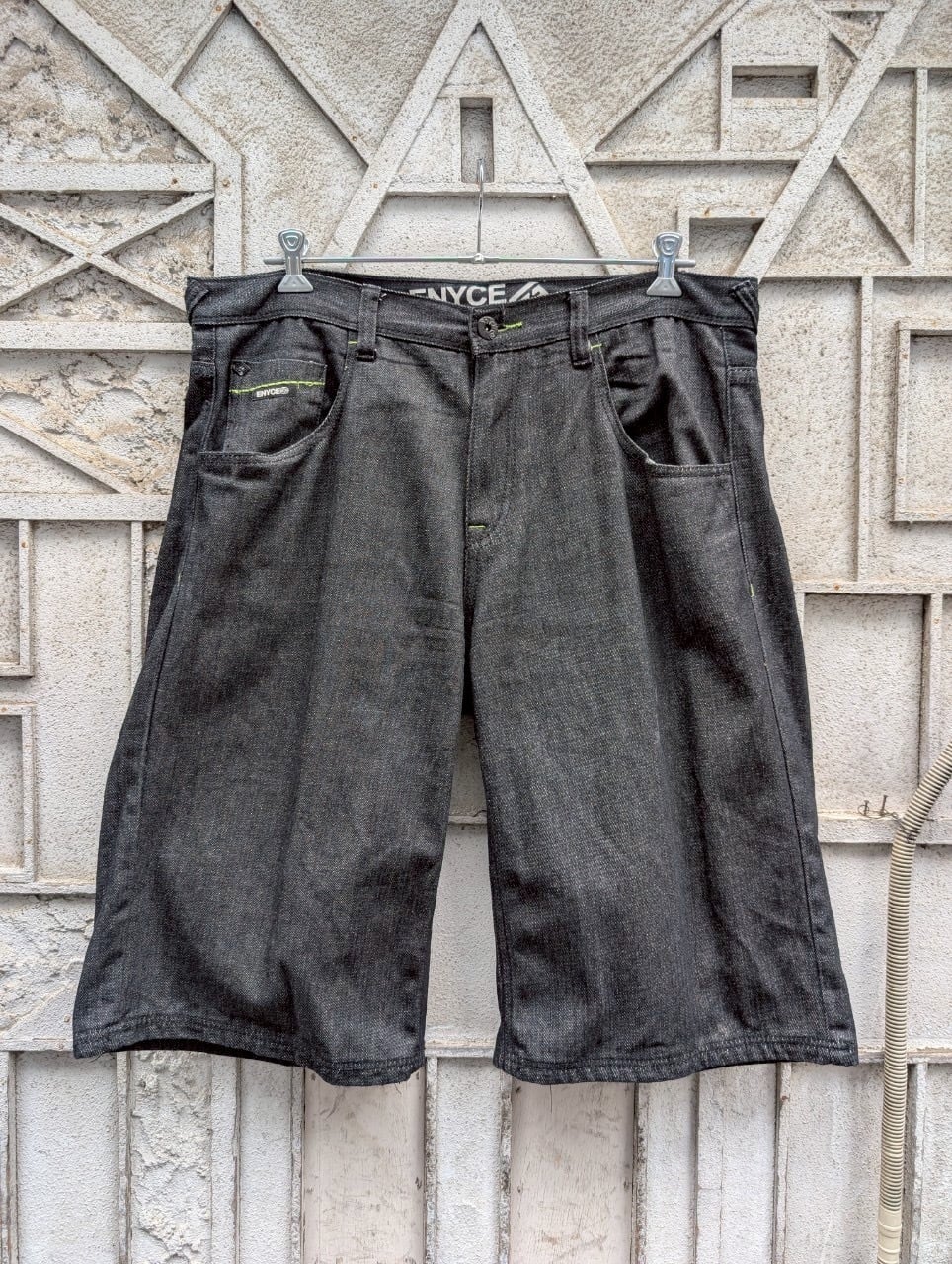 "ENYCE" black denim shorts