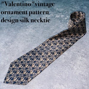 "Valentino"vintage ornament pattern design silk necktie