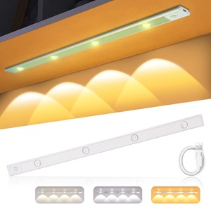 【在庫処分】【常時点灯最大80時間】 LEDセンサーライト 60cm 3色調整可能 キッチンライト 超薄型人感センサーライト