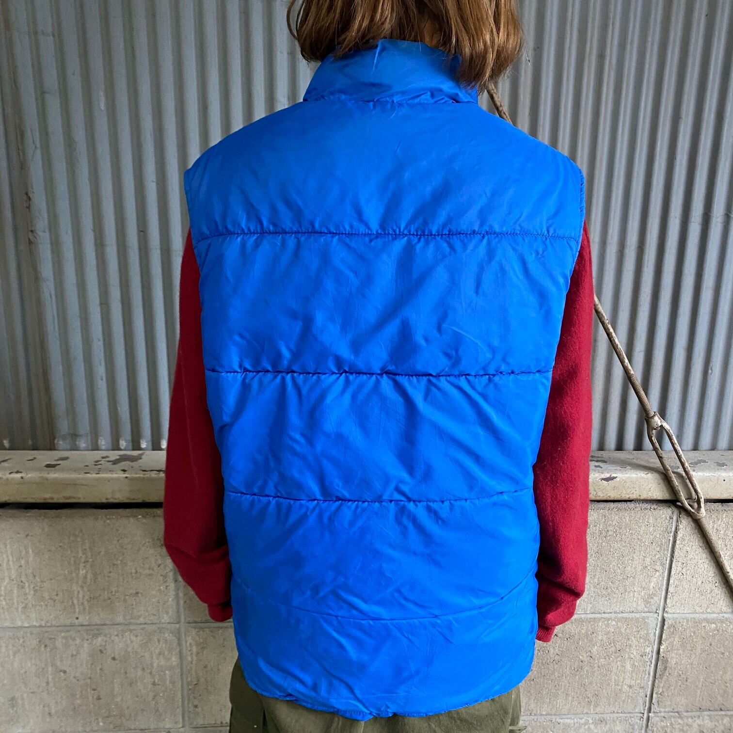 VINTAGE 70s  80s白タグwool rich ダウンベスト　グリーン