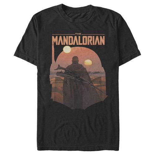 スター・ウォーズ Tシャツ Star Wars The Mandalorian Boba Fett Sunset Helmet Black