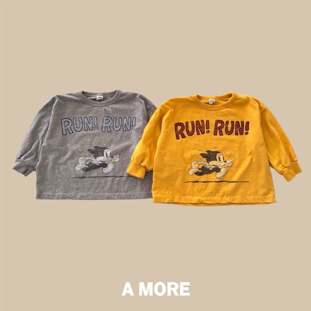 【取寄】a more|run run tee|ランランT|XS-JM|kids&jr|26 spring