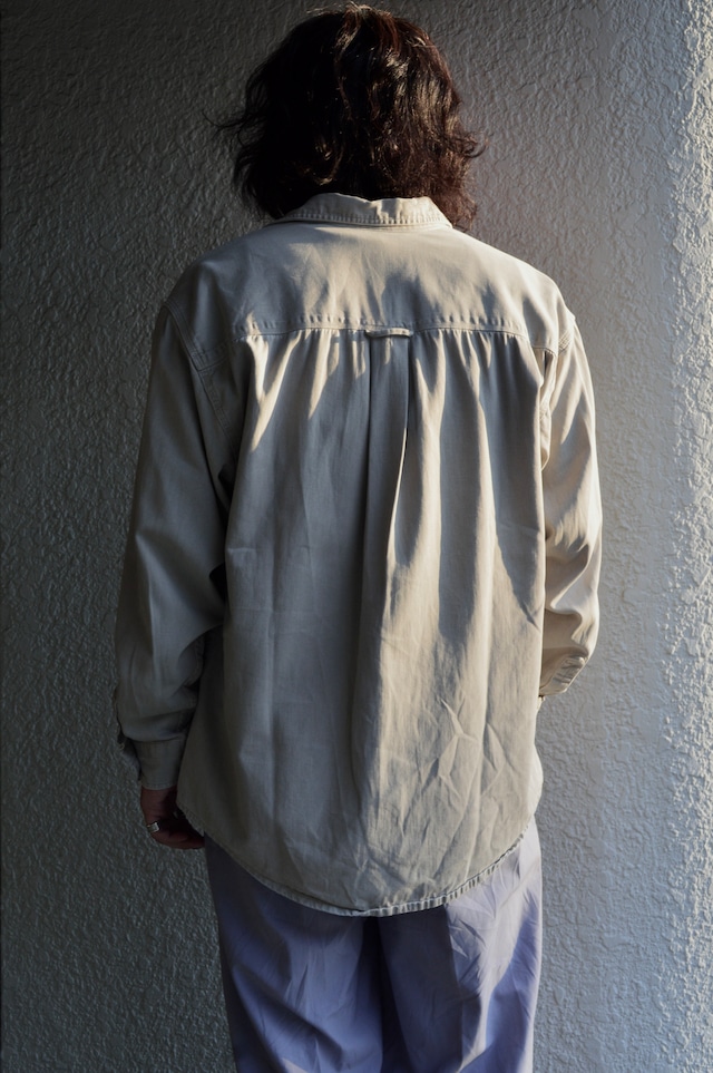 Eddie Bauer 1980's Eikhorn Twill Made in USA Heavy Twill Flap Work Shirt エディーバウアー 80s シャツ エルクホーンツイル