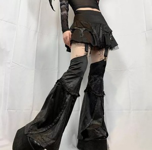 GOTH DARK / GOTHIC PATCHWORK FLARE PUNTS&SKIRT / GOTHIC ARMS
