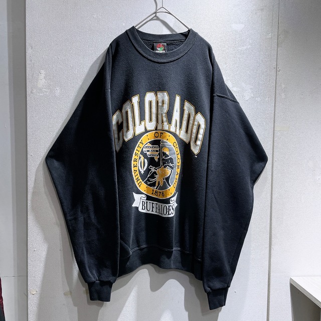 1990s ”Colorado university ” college printed vintage  loose sweat shirt (made in usa)