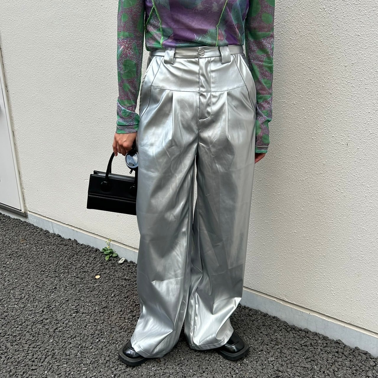 シルバーレザーパンツ_LN02921