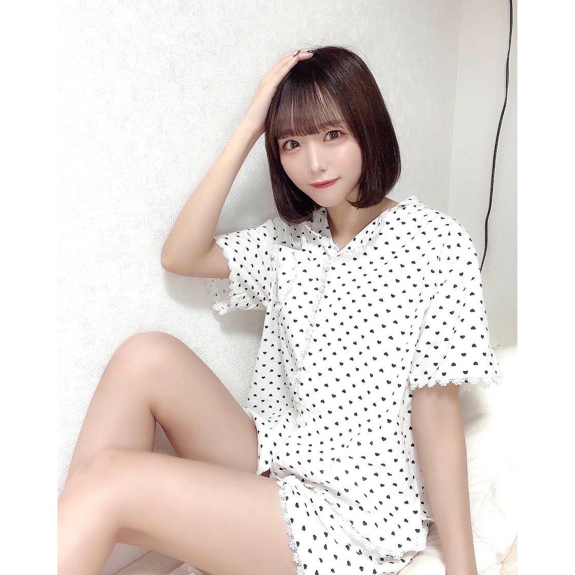 濱越さおり様着用】キュートガール♡ハートドット柄ルームウェア B0045 