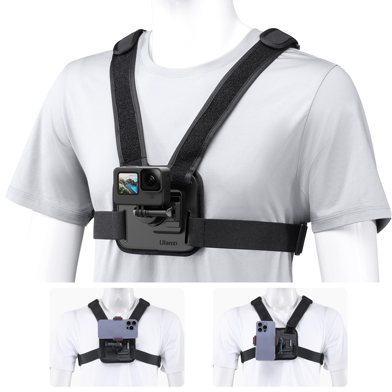 格安！ジーズアイ、チェストマウントハーネス、予備バッテリー Ulanzi チェストハーネス GoPro用 アクセサリー スマホ チェスト