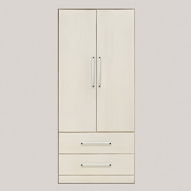 ワードローブ 80cm 完成品 日本製 クローゼット 洋服タンス 服吊り ハンガーラック収納 引き出し付き 木製 扉付き おしゃれ シンプル ブラウン ホワイト 衣服収納 吊り下げ収納 洋服掛け 洋服収納 開梱設置 Viole ヴィオレ kmm-0149