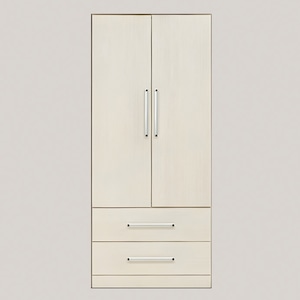 ワードローブ 80cm 完成品 日本製 クローゼット 洋服タンス 服吊り ハンガーラック収納 引き出し付き 木製 扉付き おしゃれ シンプル ブラウン ホワイト 衣服収納 吊り下げ収納 洋服掛け 洋服収納 開梱設置 Viole ヴィオレ kmm-0149