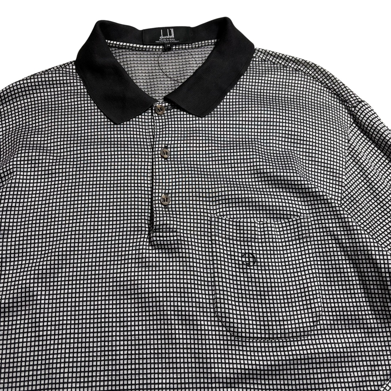 DUNHILL jacquard cotton long sleeves polo shirt