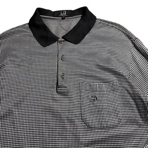 DUNHILL jacquard cotton long sleeves polo shirt