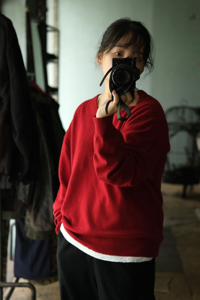 Utah/"Jos. A. Bank" v-neck cashmere sweater/red