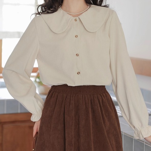 絞り袖リブブラウス ・8347