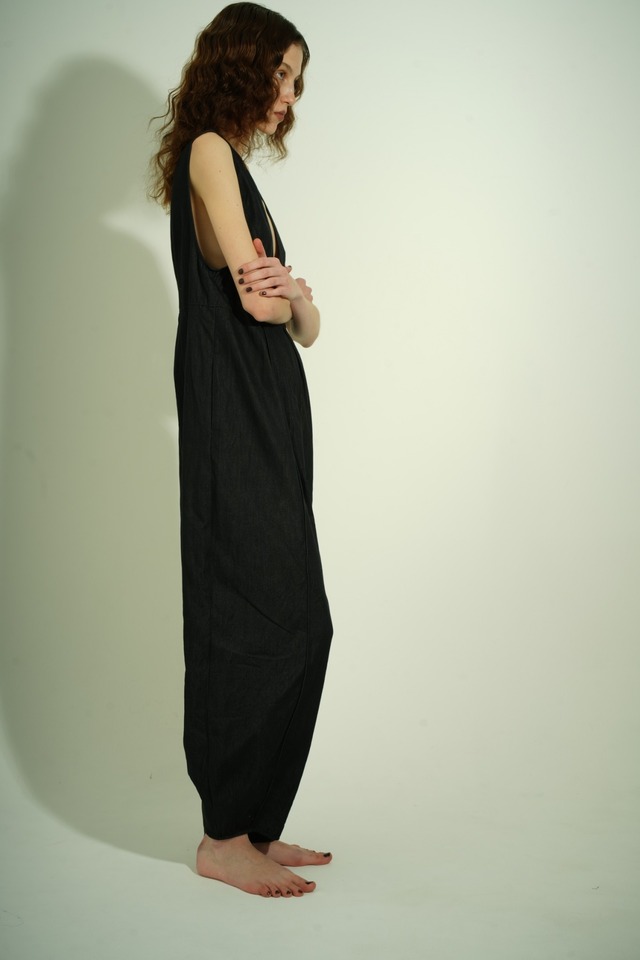 【先行受注 2026 MAIN COLLECTION】COTTON SILK DENIM SALOPETTE / INDIGO