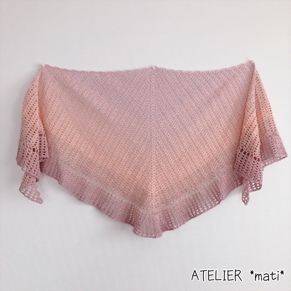 編み図のみ】クロワッサンショール(印刷版) | 手編み雑貨の編み図