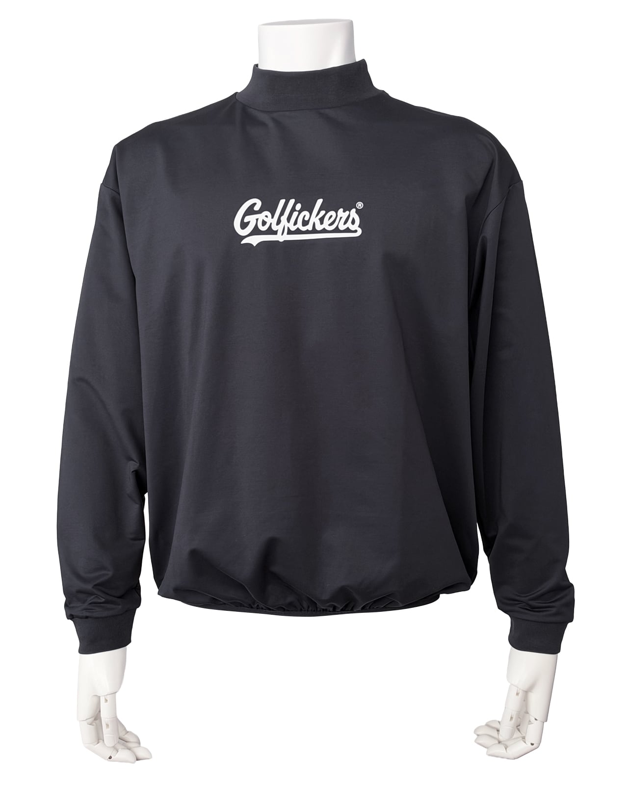 【完売品】Golfickers モックネックシャツ ブラック XL HOLE 708] ストレッチ長袖モックネック -Black- | Golfickers