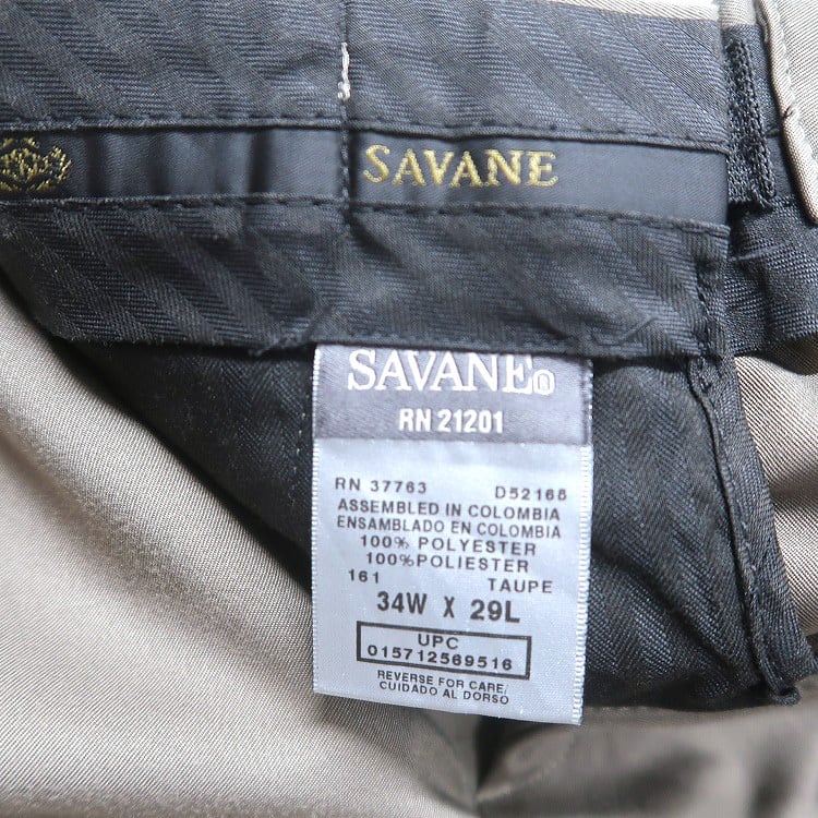 古着 SAVANE スラックスパンツ ツータック ブラウン系 表記：W34L29