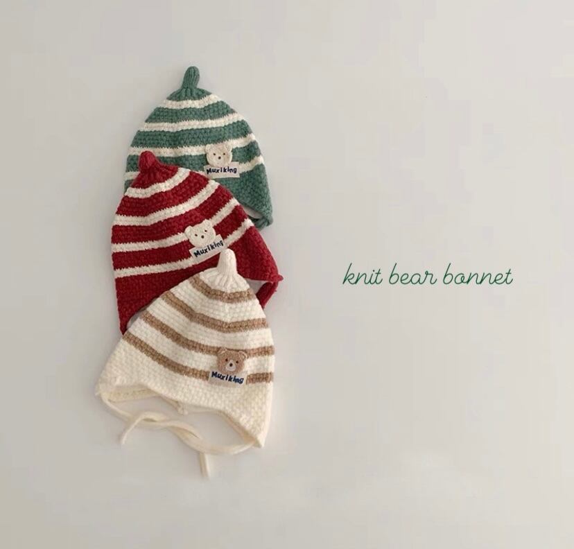 knit bear bonnet