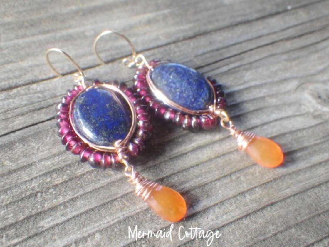 Lapis lazuli Ancient style earrings ラピスラズリ☆古代ギリシャの 