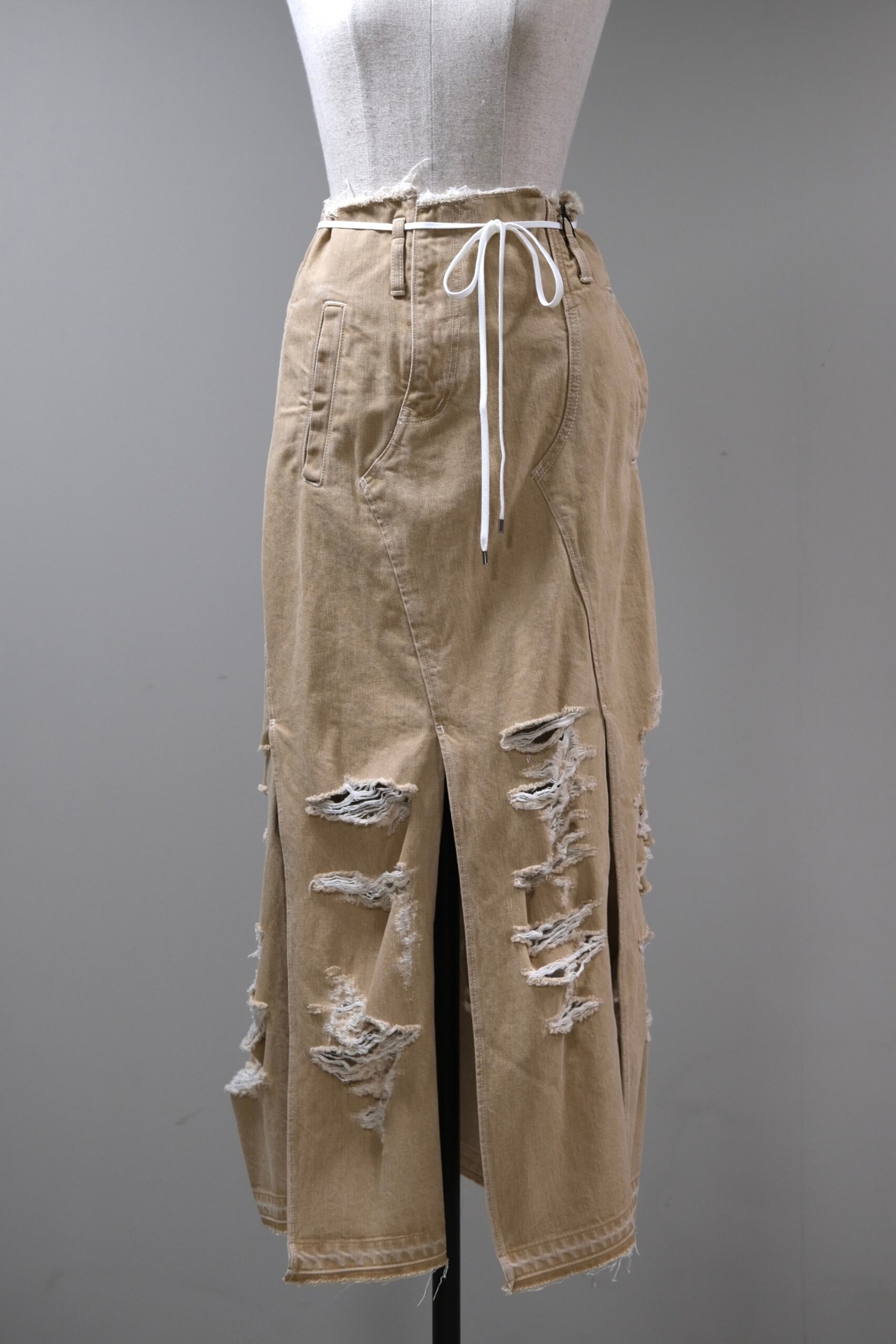 BELPER】CONSECUTIVE DENIM SKIRT(ベージュ) BELPER】CONSECUTIVE DENIM SKIRT(ベージュ)