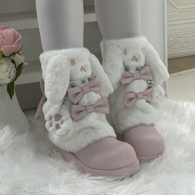 うさ耳ファーガーリー厚底ブーツ