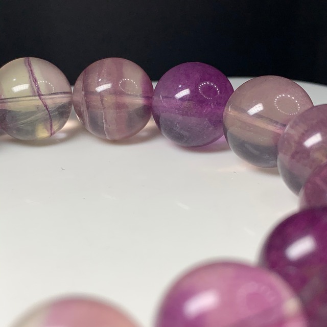b187 大玉パープルグラデーションフローライトブレスレット