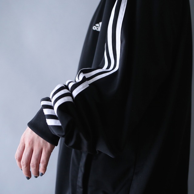 "adidas" black×white good coloring XXL over silhouette track jacket