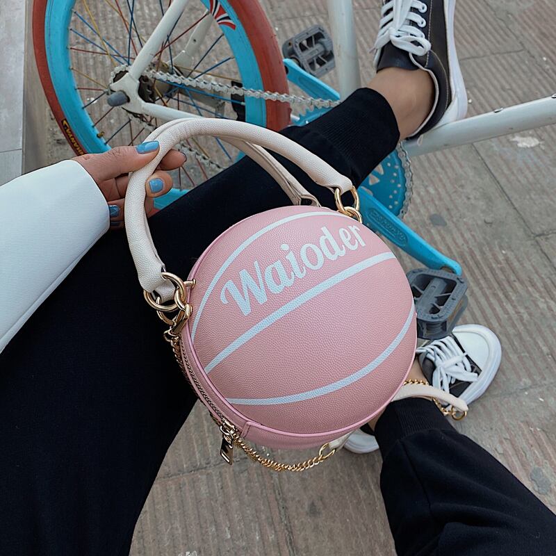 パーソナライズされたボールスモールバッグメスバッグ2020人気の新しい流行のファッションチェーンメッセンジャーバッグワイルドポータブルバスケットボールバッグ 手作りハンドバック66203007502