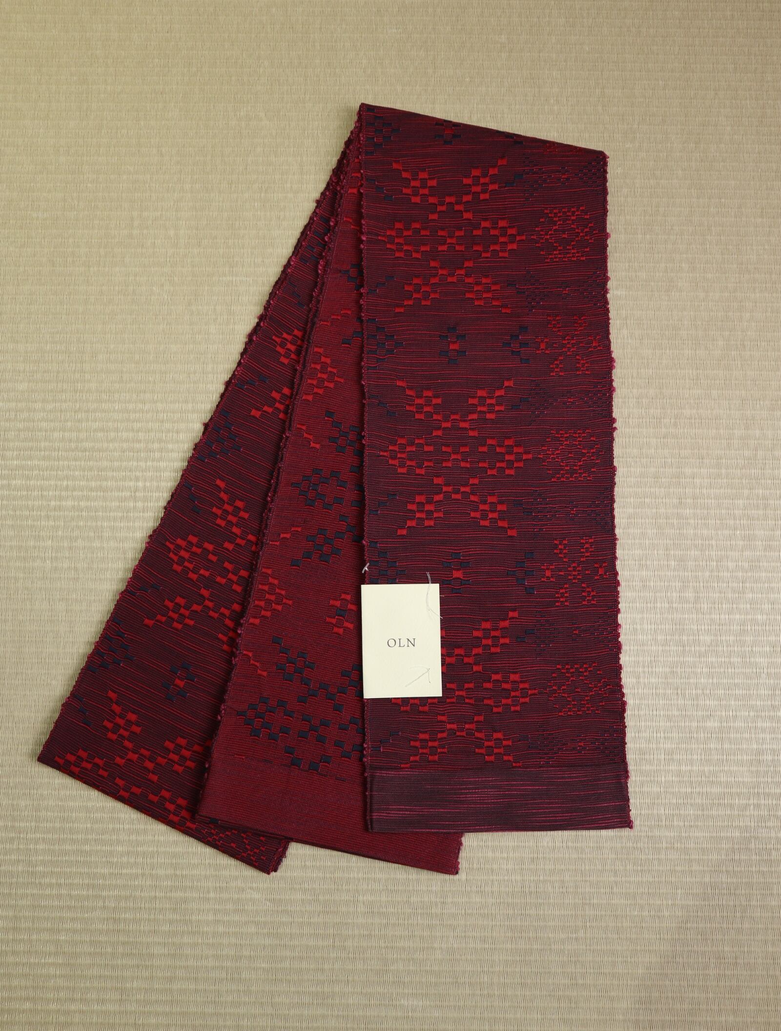 洗える半幅帯 en cotton「雪花」 OLN | きもののここち 透佳