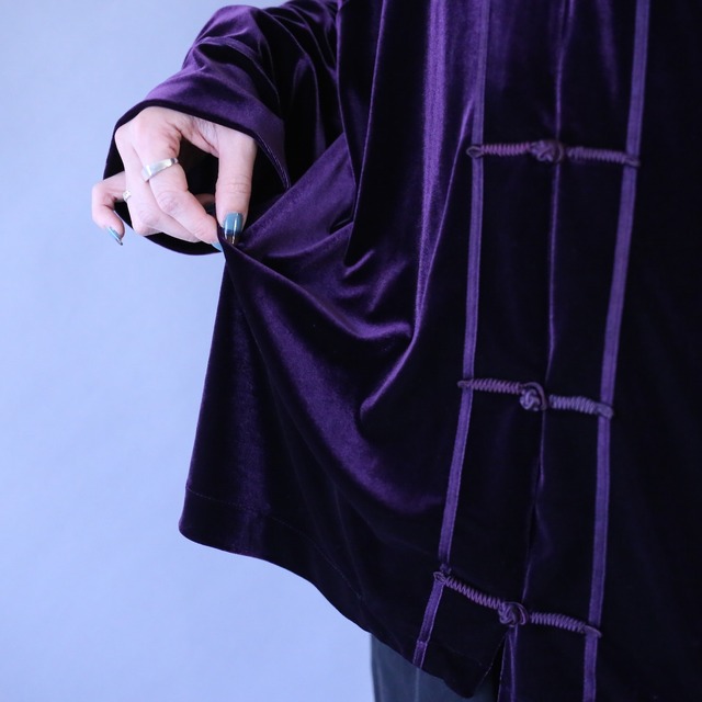 loose over silhouette violet china velours shirt