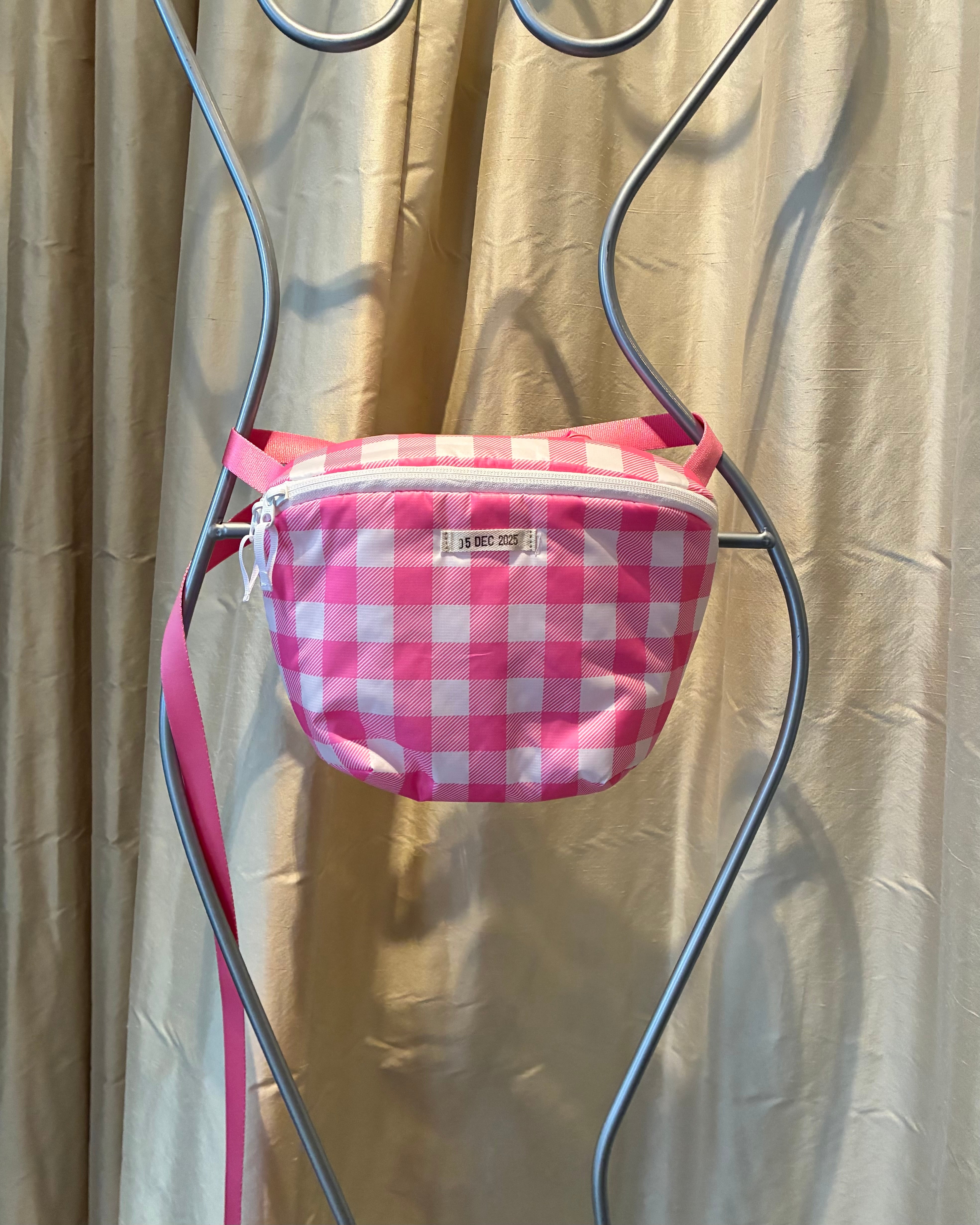 TSTS【RECYCLED POLYESTER WAIST BAG -PINK GINGHAM-】