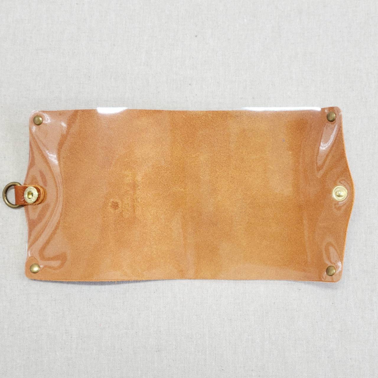 レザーマスクカバー小(キャメル)【HASAMU】 不織布マスク用 ビニール仕様 Le Coeur