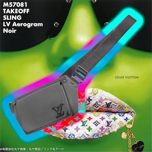 ルイ・ヴィトン：テイクオフ・スリング／LV アエログラム ライン／M57081型／LOUIS VUITTON TAKEOFF SLING SAC SLING TAKEOFF LV Aerogram Noir