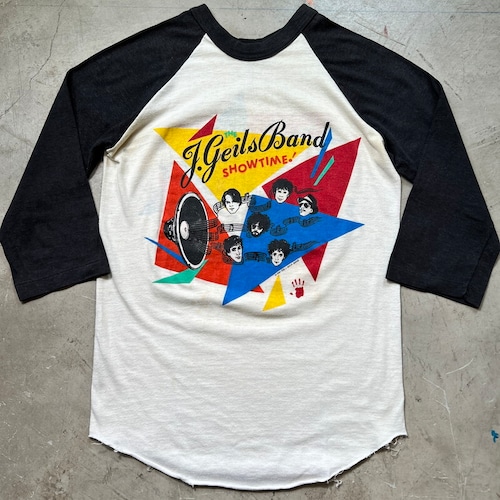 80's THE J.Geils Band ”SHOW TIME" ラグランTee ライブアルバムジャケット バンT ブラック ホワイト Tee Jays USA製 Sサイズ 希少 ヴィンテージ BA-1950 RM2369H