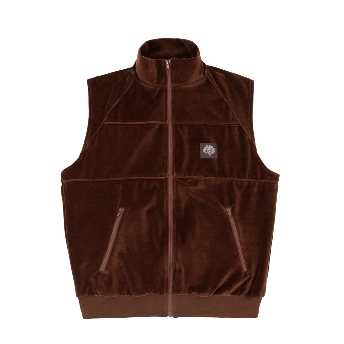 MAGENTA / VELVET TRACK VEST - CHOCOLATE