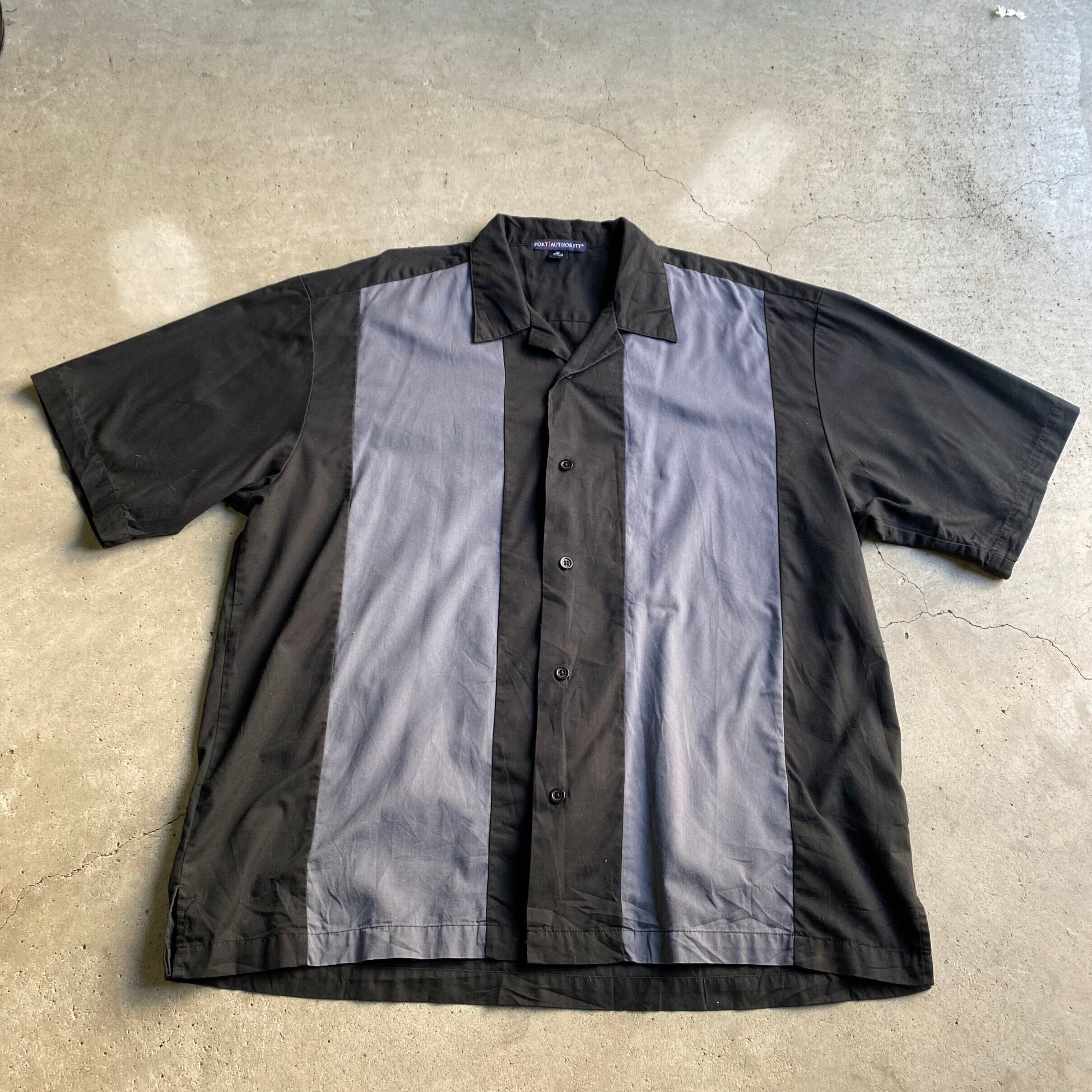 PORT AUTHORITY 2トーン 切替 開襟シャツ オープンカラーシャツ