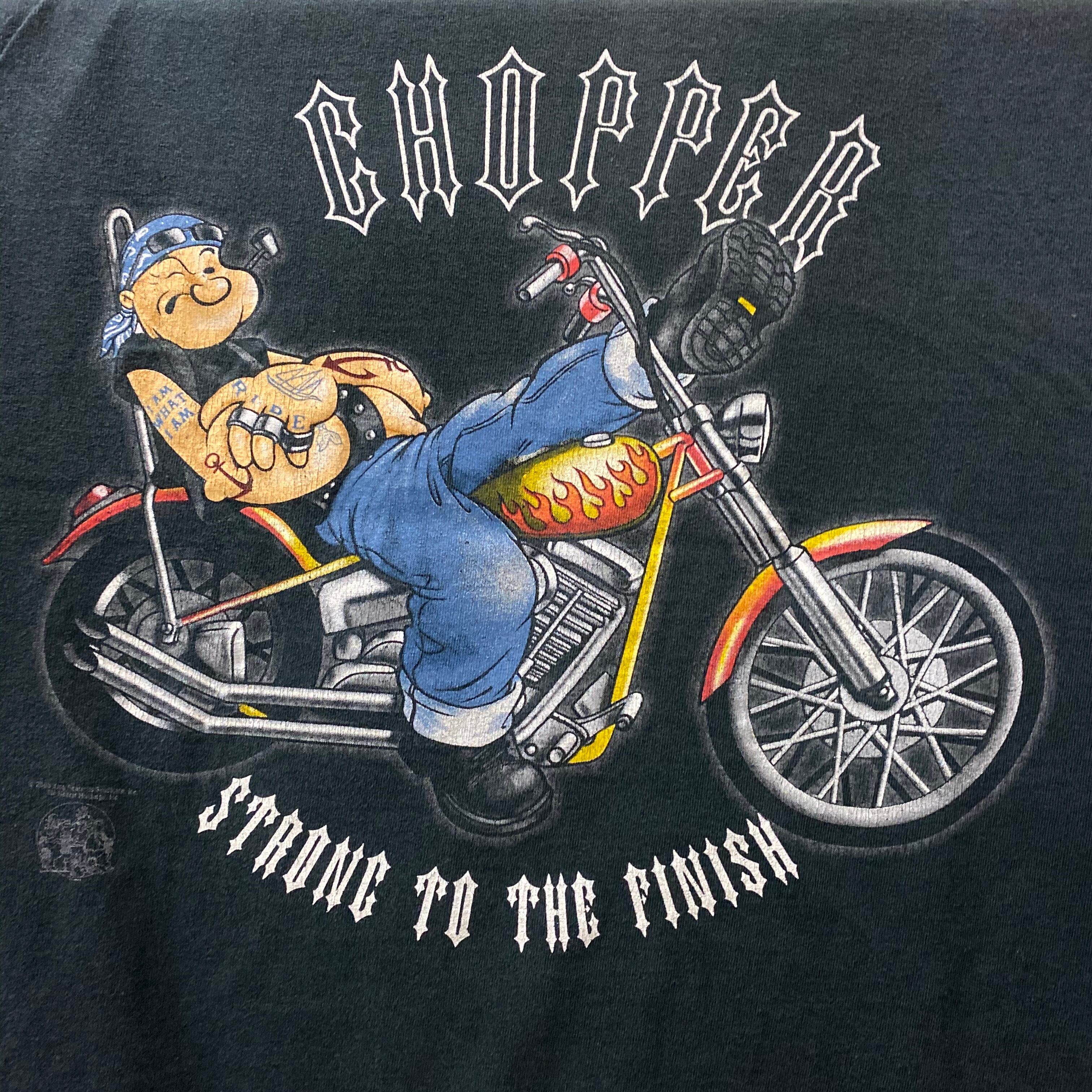 古着]POPEYE 半袖 Tシャツ アメリカン バイク アメコミ タイダイ 