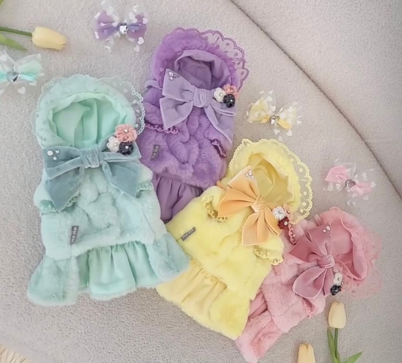 《予約》IL0042 Mink Ribbon Hoody Jumper