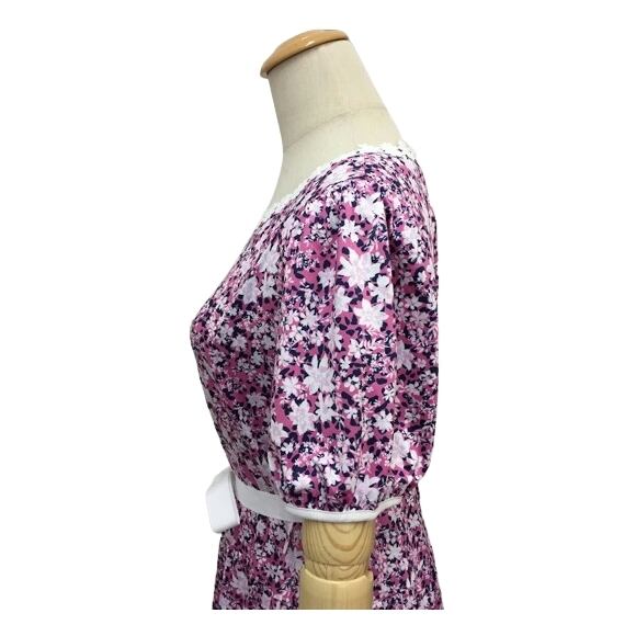 スーパービューティー 半袖ワンピース 小花プリントワンピ 2416016