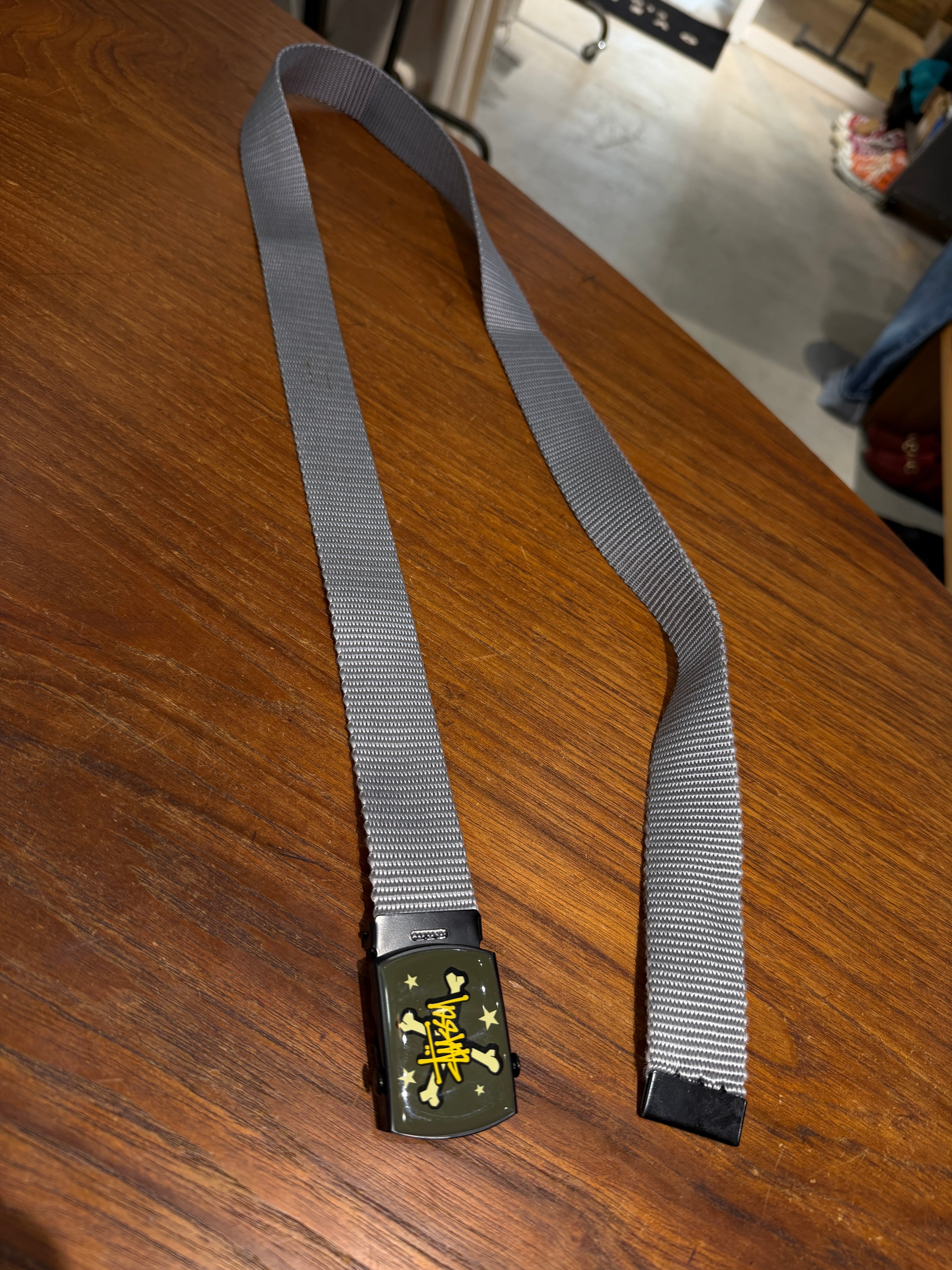 (AC1142)90's STUSSY cross bone GI belt