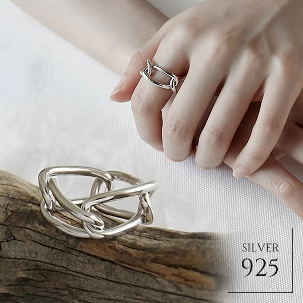 【シルバーアクセサリー】シンプル チェーンデザイン リング 指輪 シルバー925 #11 #13 #19 / S925 Sterling Silver  Simple 4 Section Chain Ring kgf0502 (DCT-583041422169) | Value Rave