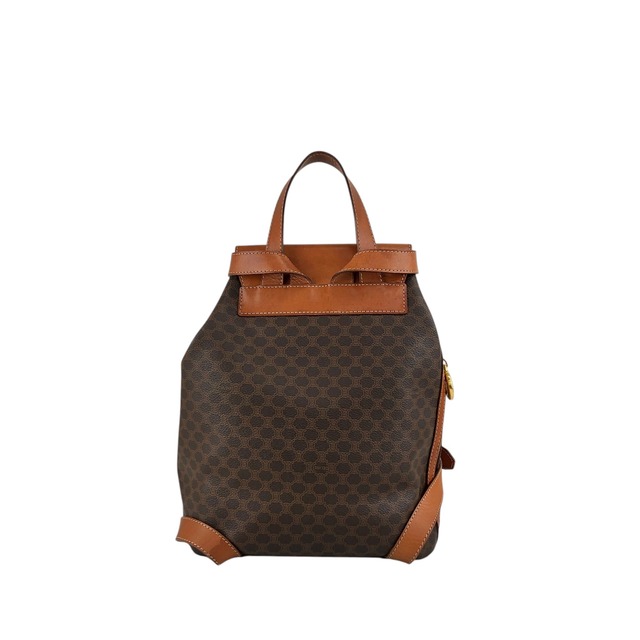 CELINE セリーヌ バックパック ブラウン マカダム PVC フラップ vintage ヴィンテージ オールド mesz66