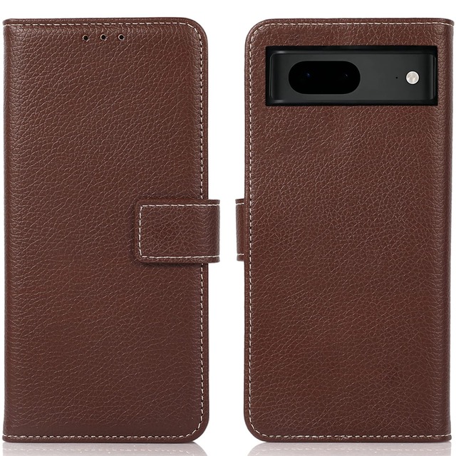 for Google Pixel 7 ケース 手帳型 ピクセル 7 カバー 財布型 高級PUレザー カード収納 大容量 3枚 横置きスタンド機能 内蔵マグネット開閉式 耐衝撃 全面保護 シンプルカバー ハンドメイド 汗や指紋防止 肌触り良い 360度保護 男女兼用 おしゃれ ダークブラウン Rureu01, LZ-px7-brown-1