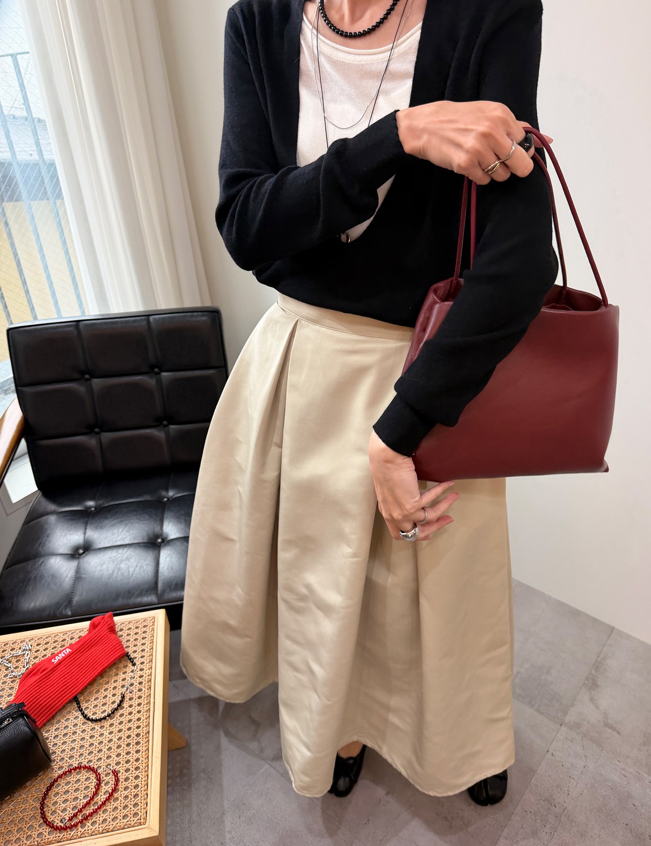 【新作5％OFF・3日間】Double Pleats Balloon Skirt_2colors