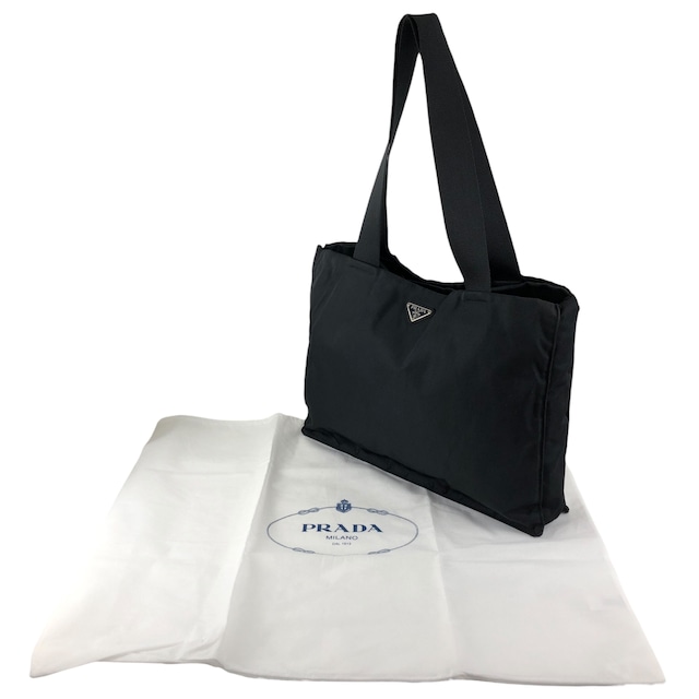PRADA プラダ トートバッグ ブラック トライアングルロゴ ナイロン vintage ヴィンテージ オールド fti7ga