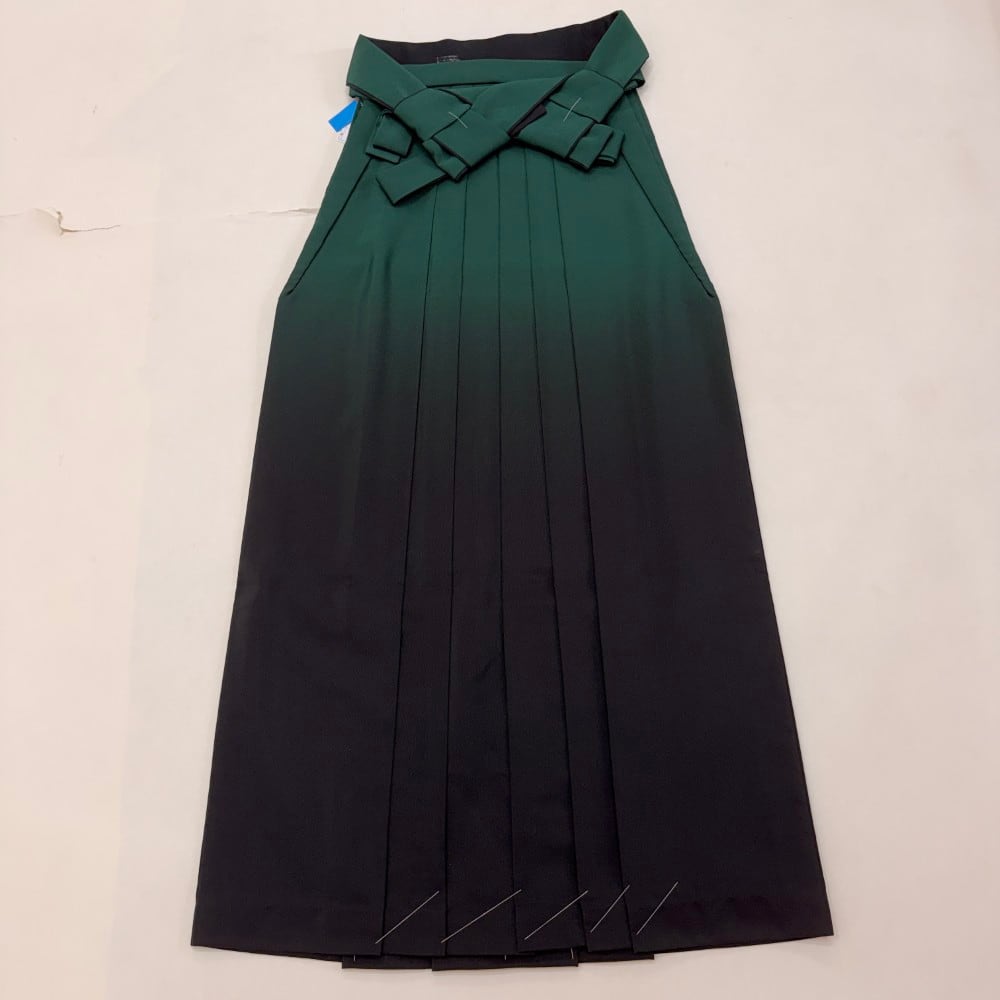 袴 3L size 紐下丈102cm 行灯袴 卒業袴 女性用袴 緑 ぼかし 中古 5902