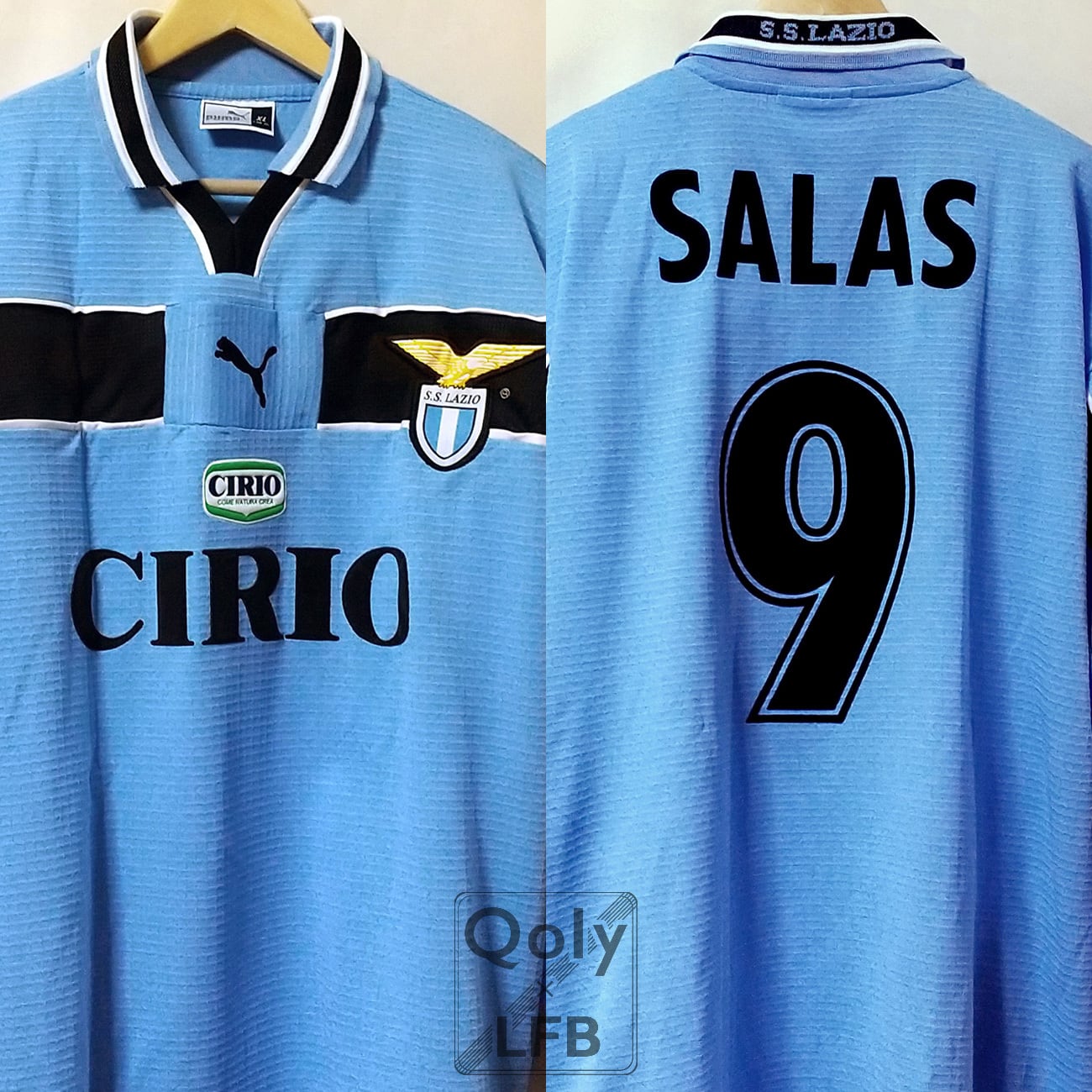 ラツィオ 1998-2000 Puma ホーム長袖 ユニフォーム #9 SALAS マルセロ ...