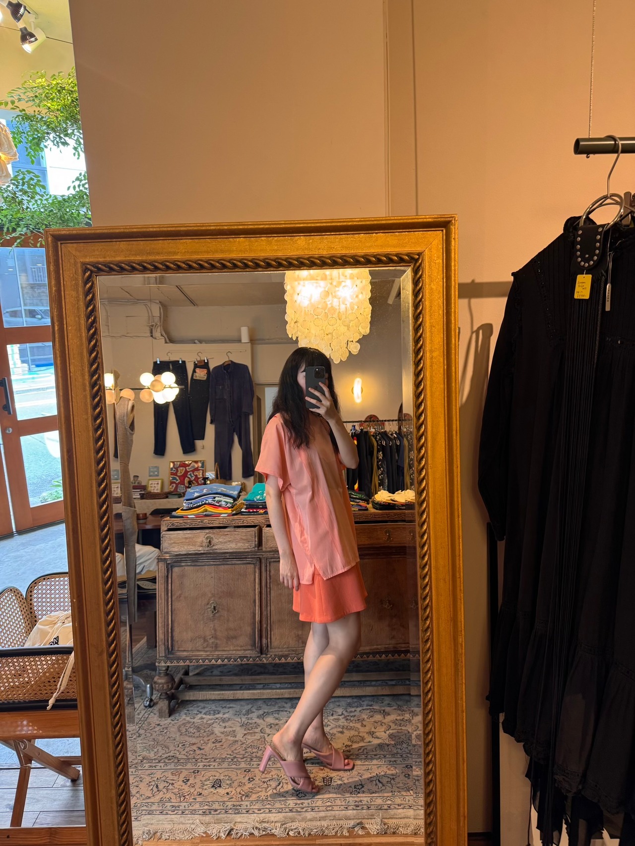"CARVEN"orange skirt